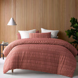 NNEDSZ Accessorize Seersucker Tobacco Polyester Quilt Cover Set Queen