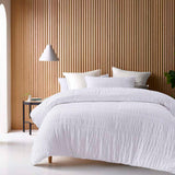 NNEDSZ Seersucker White Cotton Quilt Cover Set Queen