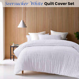 NNEDSZ Seersucker White Cotton Quilt Cover Set Queen