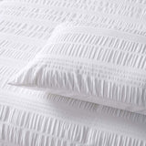 NNEDSZ Seersucker White Cotton Quilt Cover Set Queen