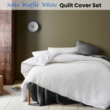 NNEDSZ Soho Waffle White Quilt Cover Set King
