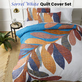 NNEDSZ Accessorize Sorrel White Cotton Foliage Quilt Cover Set Double