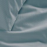 NNEDSZ Bedding House Summer Blue Grey Seersucker Cotton Quilt Cover Set King