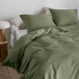 NNEDSZ Bedding House Summer Green Seersucker Cotton Quilt Cover Set King