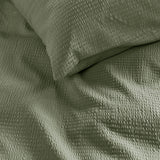 NNEDSZ Bedding House Summer Green Seersucker Cotton Quilt Cover Set King