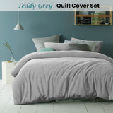NNEDSZ Accessorize Teddy Grey Quilt Cover Set King