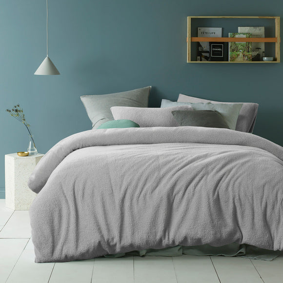 NNEDSZ Accessorize Teddy Grey Quilt Cover Set Queen
