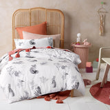 NNEDSZ Happy Kids Woodland White Cotton Quilt Cover Set Single