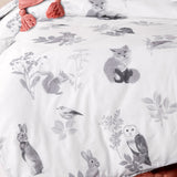 NNEDSZ Happy Kids Woodland White Cotton Quilt Cover Set Single