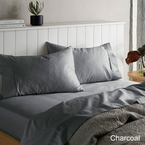 NNEDSZ Accessorize 1500TC Cotton Rich Sheet Set Charcoal King