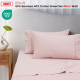 NNEDSZ 400TC Blush Bamboo Cotton Sheet Set 40cm Wall King