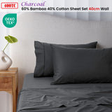 NNEDSZ 400TC Charcoal Bamboo Cotton Sheet Set 40cm Wall King