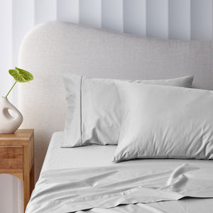 NNEDSZ 400TC Grey Bamboo Cotton Sheet Set 40cm Wall Double