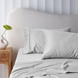 NNEDSZ 400TC Grey Bamboo Cotton Sheet Set 40cm Wall Double