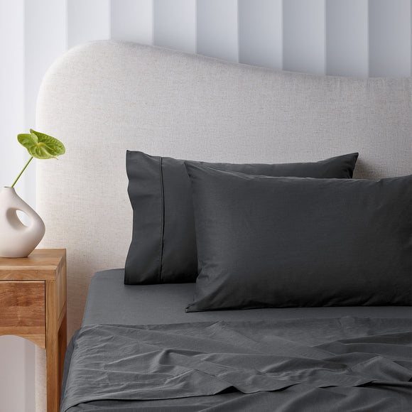 NNEDSZ 400TC Charcoal Bamboo Cotton Mega / Super Sheet Set 50cm Wall King