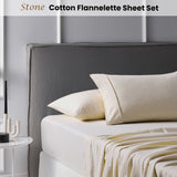NNEDSZ Cotton Flannelette Sheet Set 40cm Wall Stone King