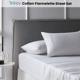 NNEDSZ Cotton Flannelette Sheet Set 40cm Wall White King