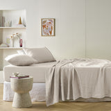NNEDSZ Vintage Design Homewares Natural French Linen Sheet Set Queen