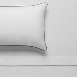 NNEDSZ White/Black Piped Hotel Deluxe Cotton Sheet Set Queen