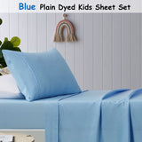 NNEDSZ Happy Kids Blue Plain Dyed Microfibre Sheet Set Double
