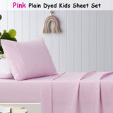 NNEDSZ Happy Kids Pink Plain Dyed Microfibre Sheet Set Double