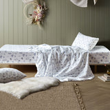 NNEDSZ Happy Kids Woodland White Cotton Sheet Set Single