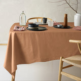 NNEDSZ Vintage Design Homewares Helm Terracotta Washed Linen Cotton Tablecloth 150cm x 275cm