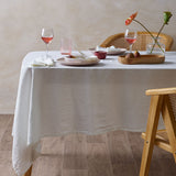 NNEDSZ Vintage Design Homewares White French Linen Tablecloth 150cm x 300cm