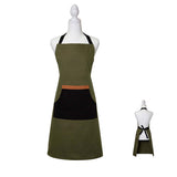 NNEDSZ J Elliot Home Selby Cotton Apron 83 x 68 cm Olive & Black