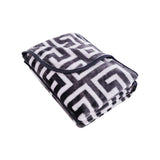 NNEDSZ Bloomington 800GSM Greek Key Charcoal Winter Premium Quality 1 Ply Mink Blanket Double