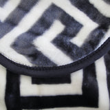 NNEDSZ Bloomington 800GSM Greek Key Charcoal Winter Premium Quality 1 Ply Mink Blanket King