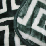 NNEDSZ Bloomington 800GSM Greek Key Green Winter Premium Quality 1 Ply Mink Blanket Double