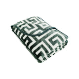 NNEDSZ Bloomington 800GSM Greek Key Green Winter Premium Quality 1 Ply Mink Blanket Queen