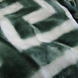 NNEDSZ Bloomington 800GSM Greek Key Green Winter Premium Quality 1 Ply Mink Blanket Queen
