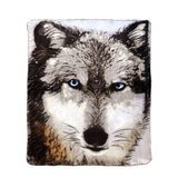 NNEDSZ Home 350gsm Wolf Photo Mink Blanket