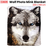 NNEDSZ Home 350gsm Wolf Photo Mink Blanket