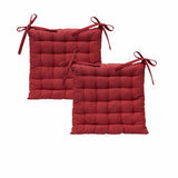 NNEDSZ J Elliot Home Set of 2 Outdoor 100% Cotton Chair Pads 40 x 40 cm Solid Red