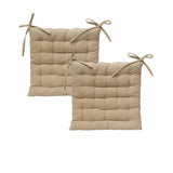 NNEDSZ J Elliot Home Set of 2 Outdoor 100% Cotton Chair Pads 40 x 40 cm Solid Taupe