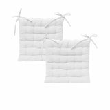 NNEDSZ J Elliot Home Set of 2 Outdoor 100% Cotton Chair Pads 40 x 40 cm Solid White