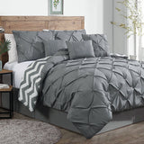 NNEDSZ J Elliot Home 6 Pcs Ella Grey Comforter Set Single