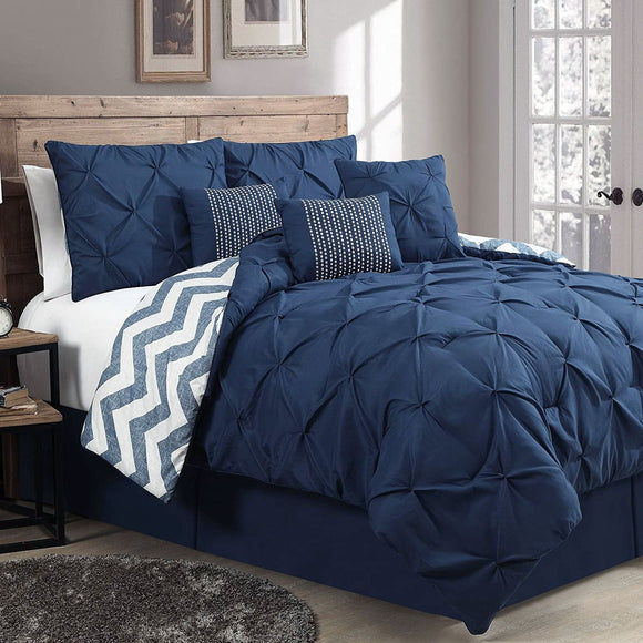 NNEDSZ J Elliot Home 6 Pcs Ella Navy Comforter Set Single