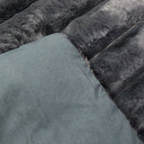 NNEDSZ Jane Barrington Arna Charcoal 3 Pcs Channel Faux Bunny Fur Comforter Set King
