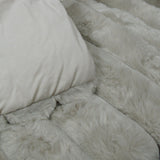 NNEDSZ Jane Barrington Arna Natural 3 Pcs Channel Faux Bunny Fur Comforter Set King