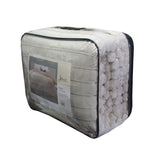 NNEDSZ Jane Barrington Arna Natural 3 Pcs Channel Faux Bunny Fur Comforter Set Queen