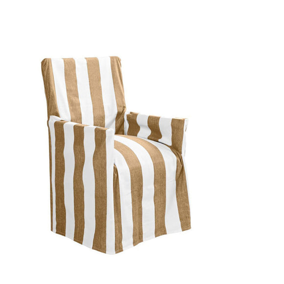 NNEDSZ IDC Homewares Cotton Director Chair Cover Taupe Stripes