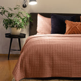 NNEDSZ Home Adela Clay Pink Velvet Quilted Coverlet Set Queen/King