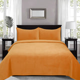 NNEDSZ Home Merida Mustard Velvet Quilted Coverlet Set Queen/King