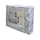 NNEDSZ Jane Barrington Grey & White Lightly Quilted Reversible Coverlet Set King