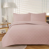 NNEDSZ Jane Barrington Morris Blush Ultrasonic Embossed Lightly Quilted Reversible Coverlet Set King