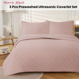 NNEDSZ Jane Barrington Morris Blush Ultrasonic Embossed Lightly Quilted Reversible Coverlet Set King